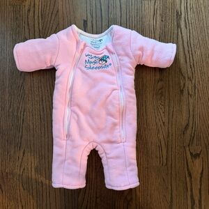 Baby Merlin Magic Sleepsuit Cozy Pink Fleece